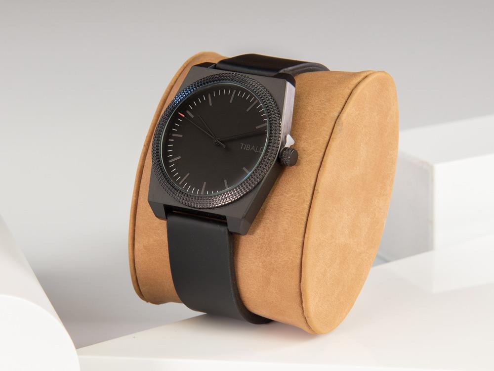 Montre à Quartz Tibaldi Men's, Noir, 39mm x 46mm, Bracelet en cuir, TMM-PVD-LT