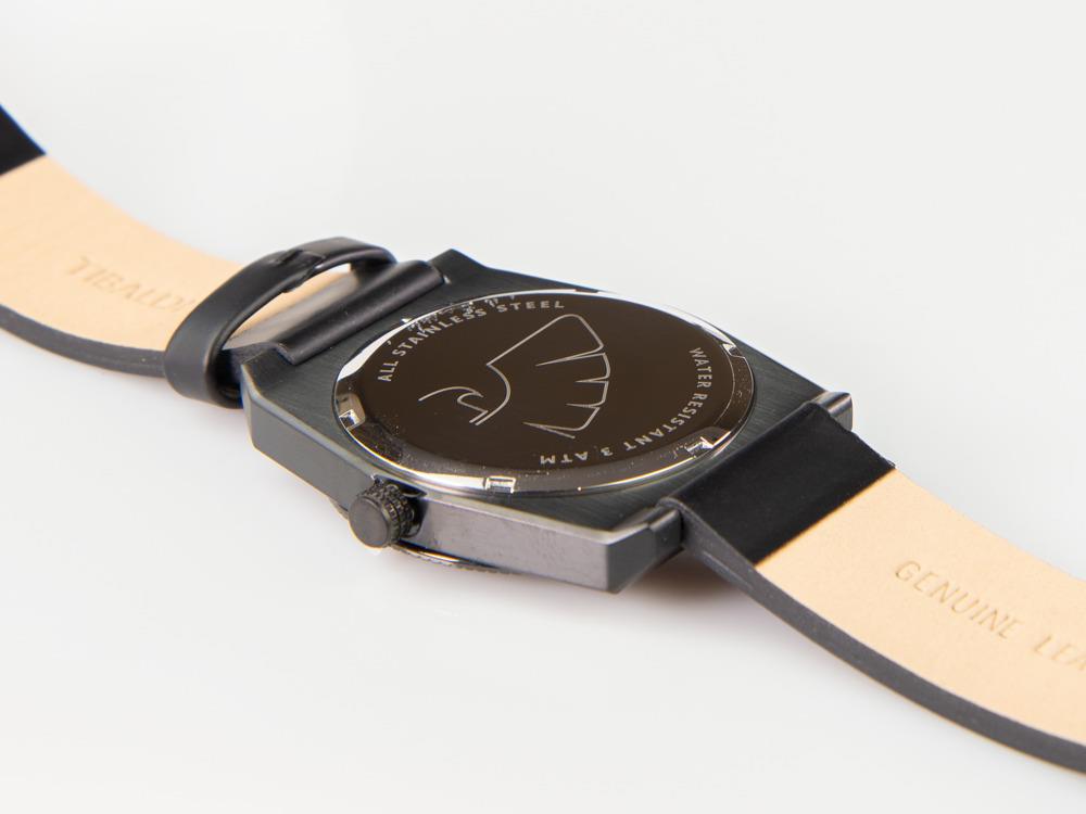 Montre à Quartz Tibaldi Men's, Noir, 39mm x 46mm, Bracelet en cuir, TMM-PVD-LT