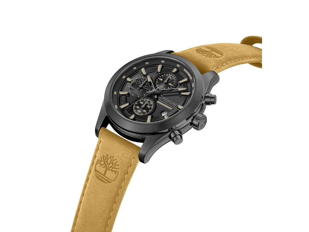 Montre à Quartz Timberland Ashmont, Noir, 44 mm, Bracelet en cuir, TDWGF0095102