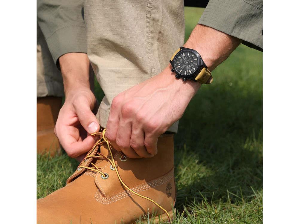 Montre à Quartz Timberland Ashmont, Noir, 44 mm, Bracelet en cuir, TDWGF0095102