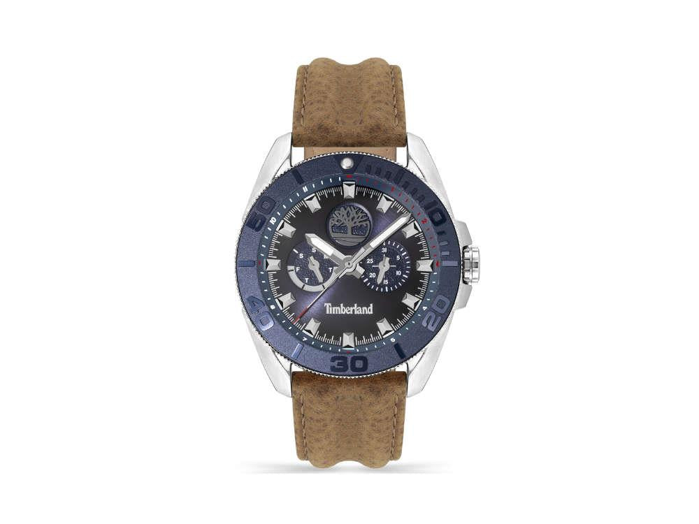 Montre à Quartz Timberland Fairhill, Bleu, 44 mm, Bracelet en cuir, TDWGF2200903