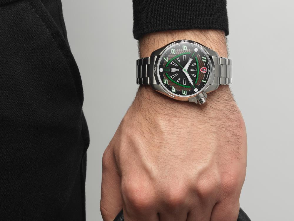 Montre à Quartz Tonino Lamborghini Shock Abs, Vert, 42 mm, Bracelet, TLABSG-SS-B