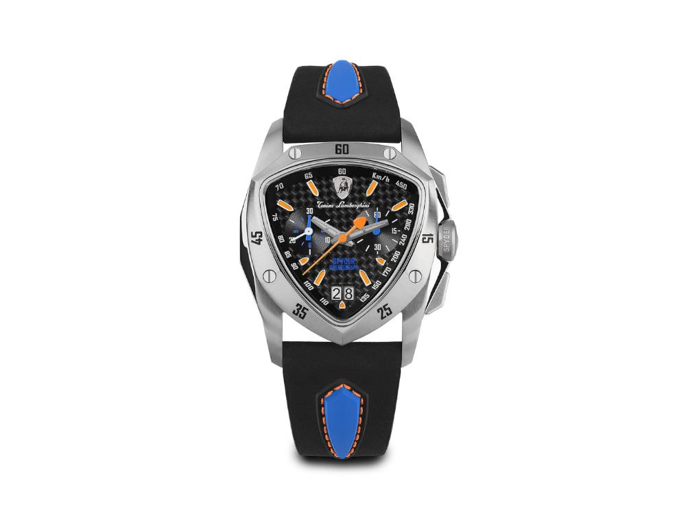 Montre à Quartz Lamborghini New Spyder Blue Orange, 43 mm, Chrono, TLF-A13-4