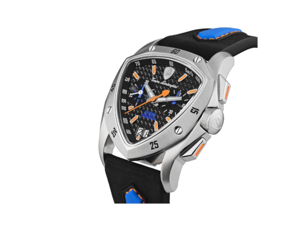 Montre à Quartz Lamborghini New Spyder Blue Orange, 43 mm, Chrono, TLF-A13-4