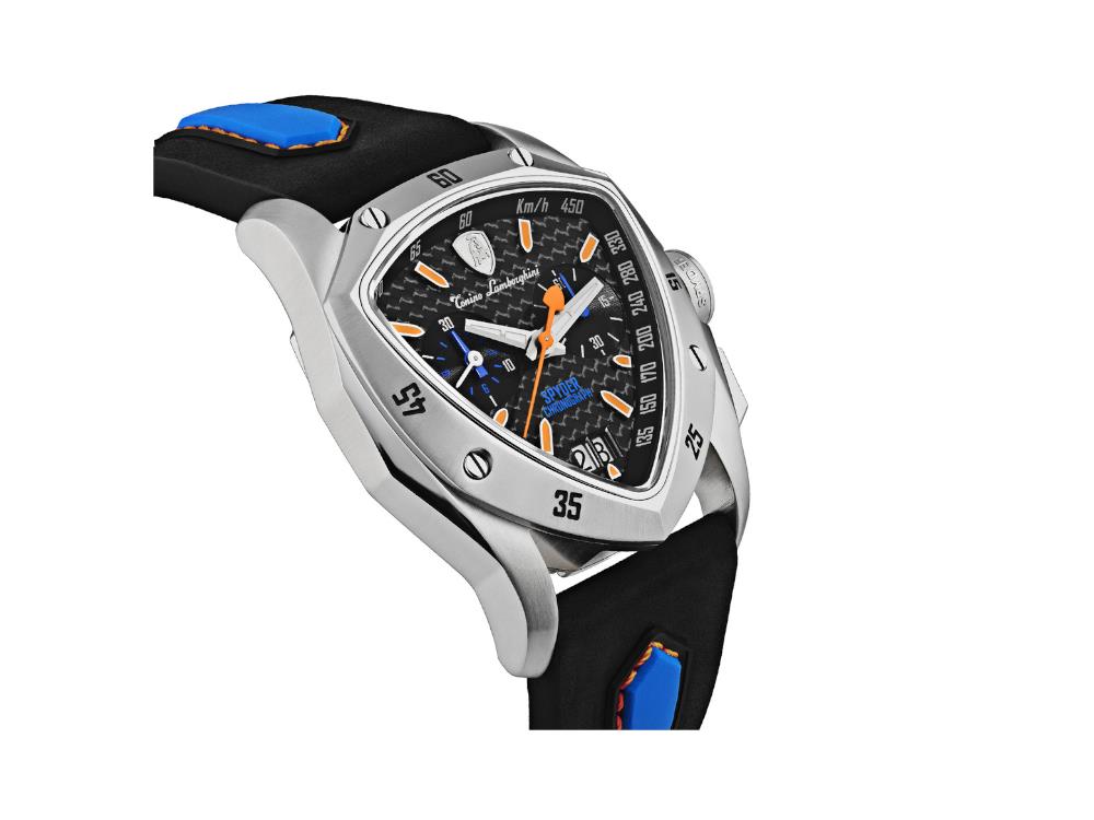 Montre à Quartz Lamborghini New Spyder Blue Orange, 43 mm, Chrono, TLF-A13-4