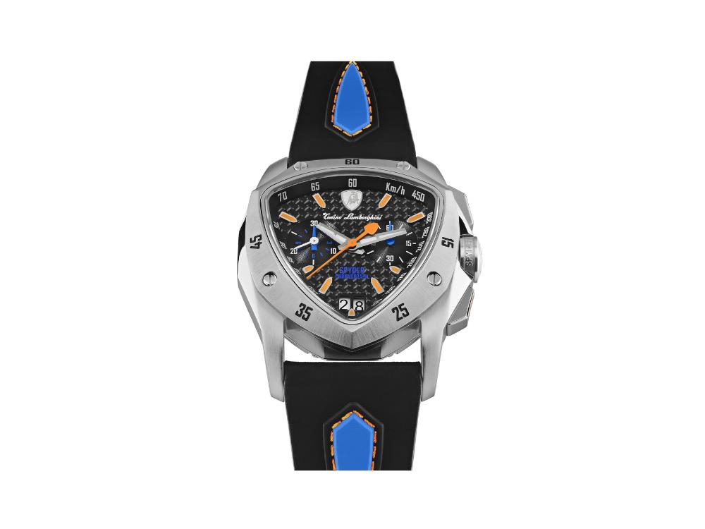 Montre à Quartz Lamborghini New Spyder Blue Orange, 43 mm, Chrono, TLF-A13-4