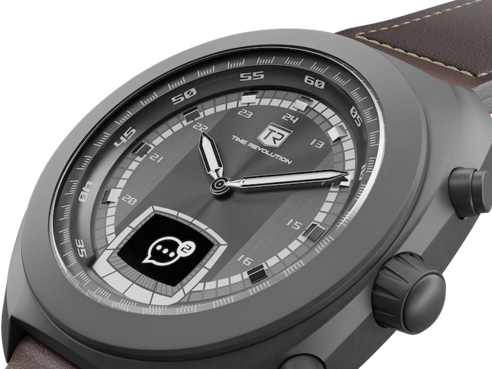 Montre Hybride Time Revolution Eclipse PVD Hybrid 01, Noir, 42 mm, TR01.4B-1-1-1