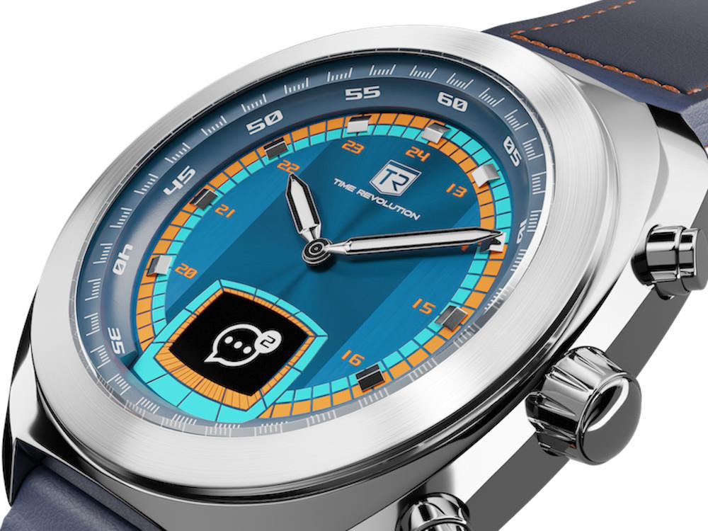 Montre Hybride Time Revolution Hybrid 01 Aurora SS, Bleu, 42 mm, TR01.4S-1