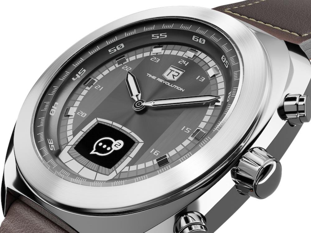 Montre Hybride Time Revolution Hybrid 01 Eclipse SS, Noir, 42 mm, TR01.4S-2-1