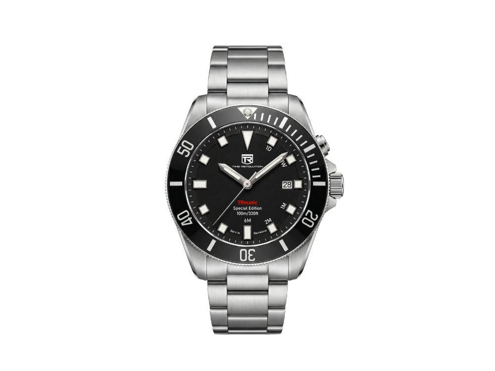 Montre Automatique Time Revolution TRmatic Midnight, 42 mm, Noir, TR02.01MB