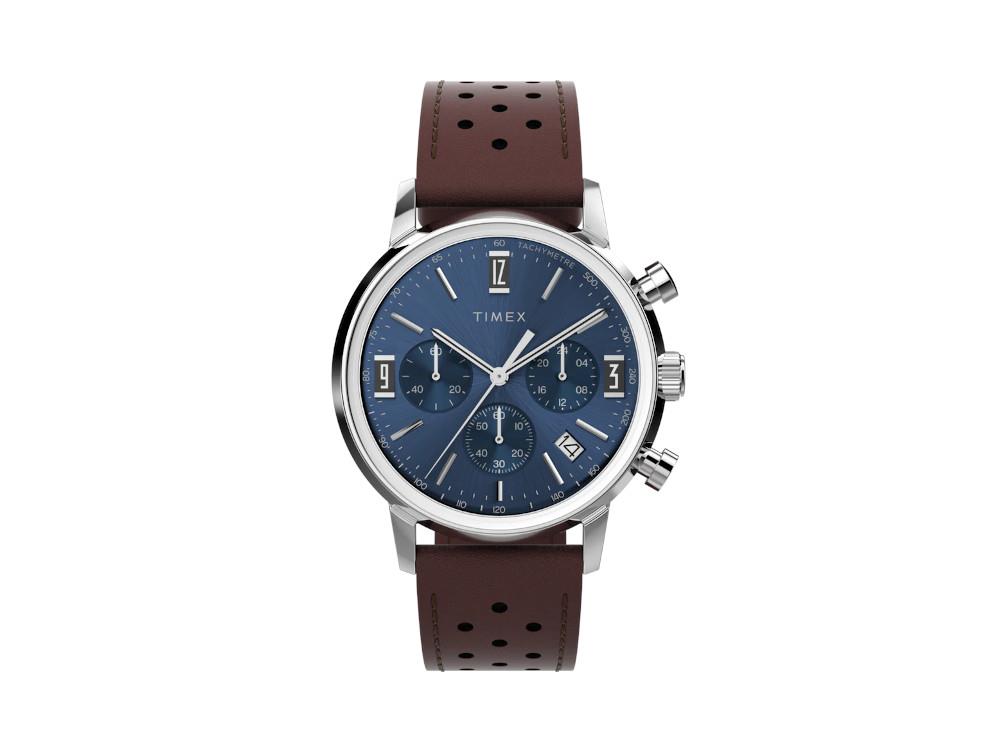 Montre à Quartz Timex Marlin, Bleu, 40 mm, Chronographe, TW2W10200