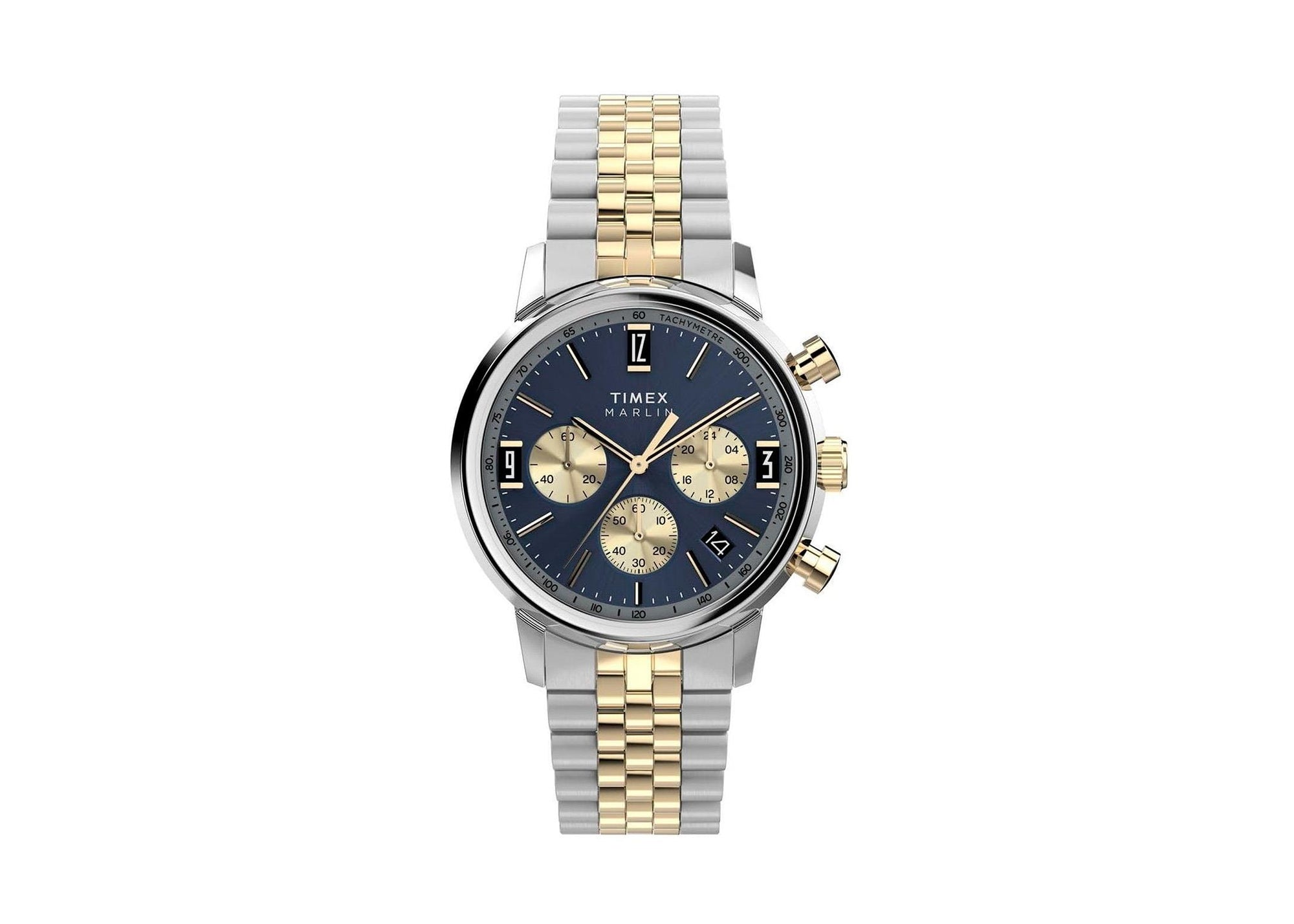 Montre à Quartz Timex Marlin, Bleu, 40 mm, Chronographe, TW2W60200