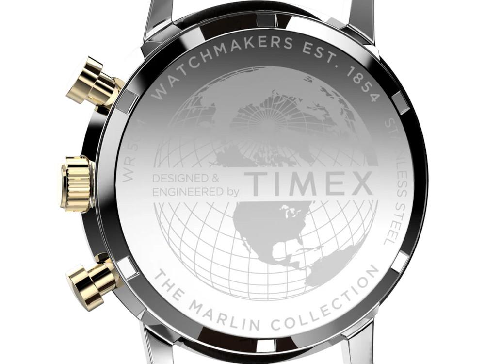 Montre à Quartz Timex Marlin Men's Leather, Bleu, 40 mm, TW2W60400A