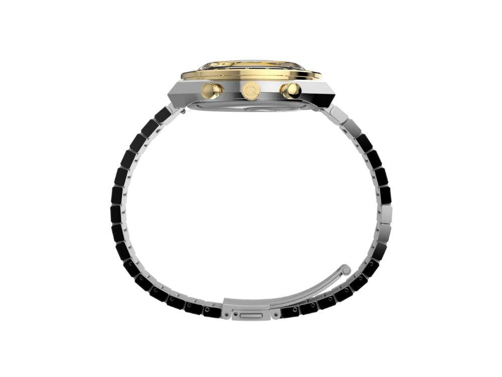 Montre à Quartz Timex Q Timex, PVD Or, Noir, 40 mm, Chronographe, TW2W64200