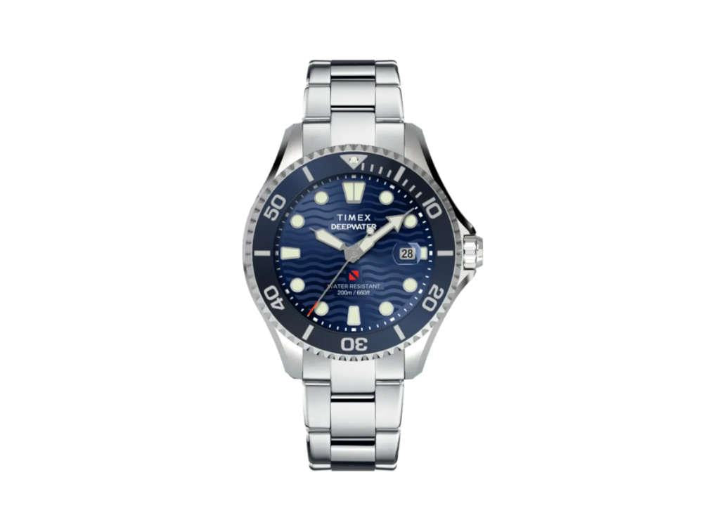Montre à Quartz Timex DeepWater Meridian 200, Bleu, 44 mm, TW2W81900