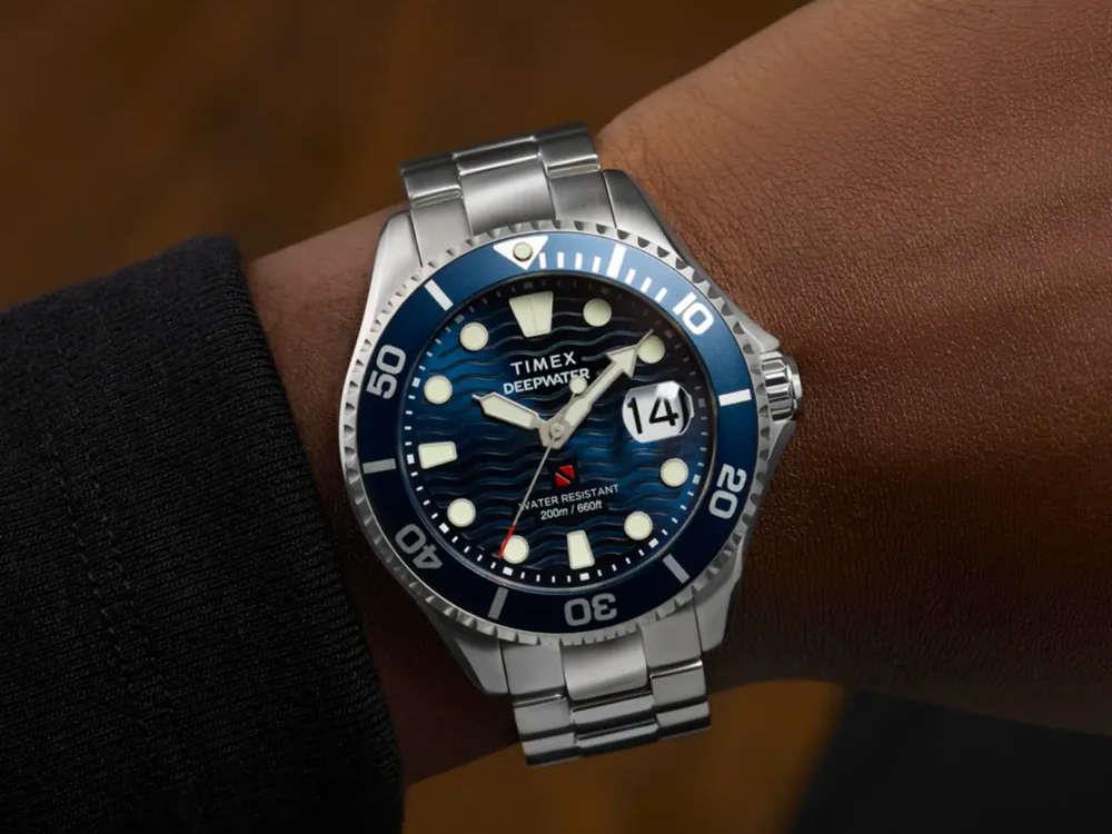 Montre à Quartz Timex DeepWater Meridian 200, Bleu, 44 mm, TW2W81900