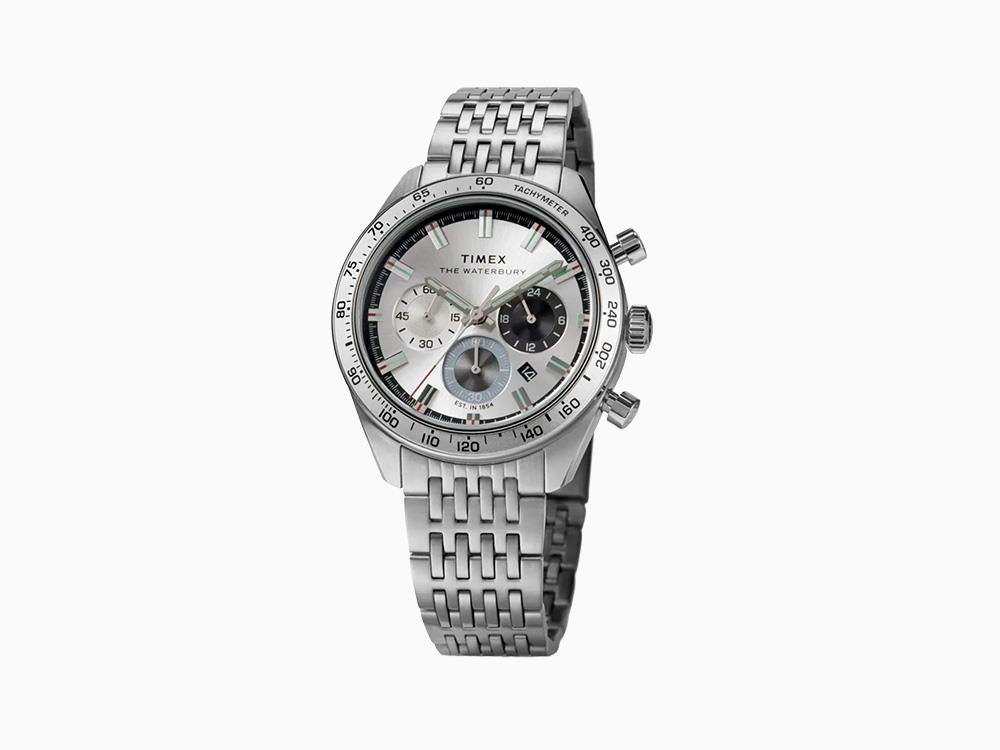 Montre à Quartz Timex Waterbury, Argent, 41 mm, Chronographe, TW2Y18700