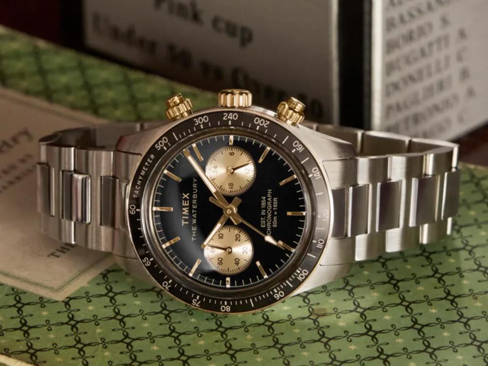 Montre à Quartz Timex Waterbury Heritage, Noir, 39 mm, Chronographe, TW2Y24000