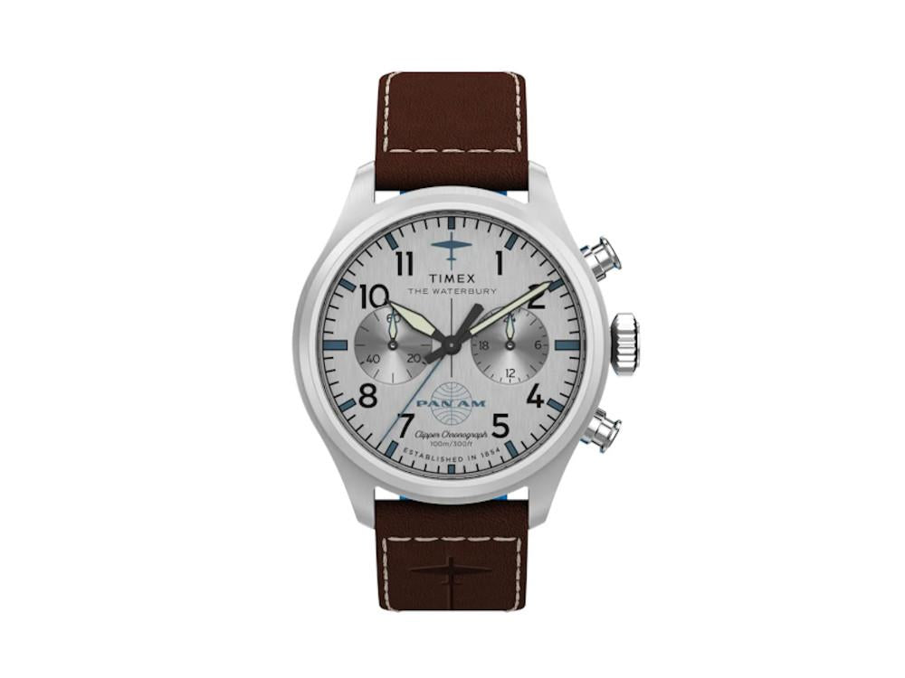 Montre à Quartz Timex The Waterbury Pan Am, Argent, 41 mm, TW2Y38700
