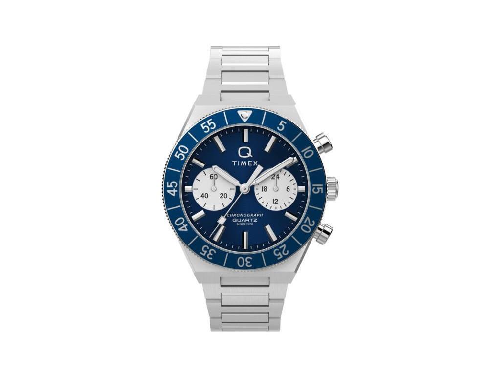 Montre à Quartz Timex Q Timex Continental, Bleu, 40 mm, Chronographe, TW2Y55900