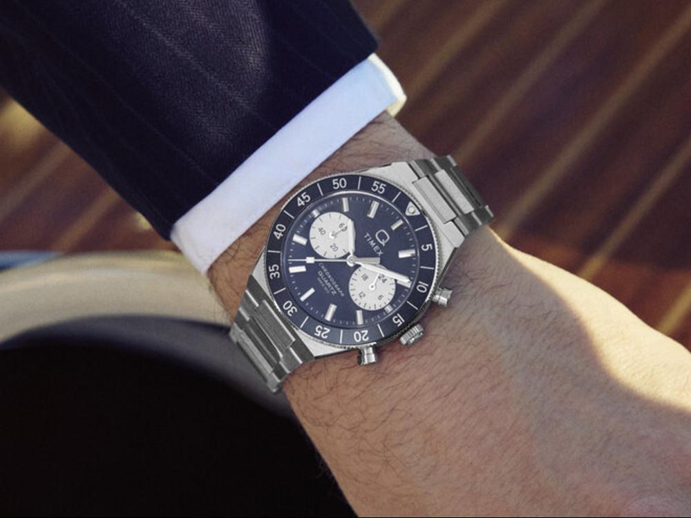 Montre à Quartz Timex Q Timex Continental, Bleu, 40 mm, Chronographe, TW2Y55900