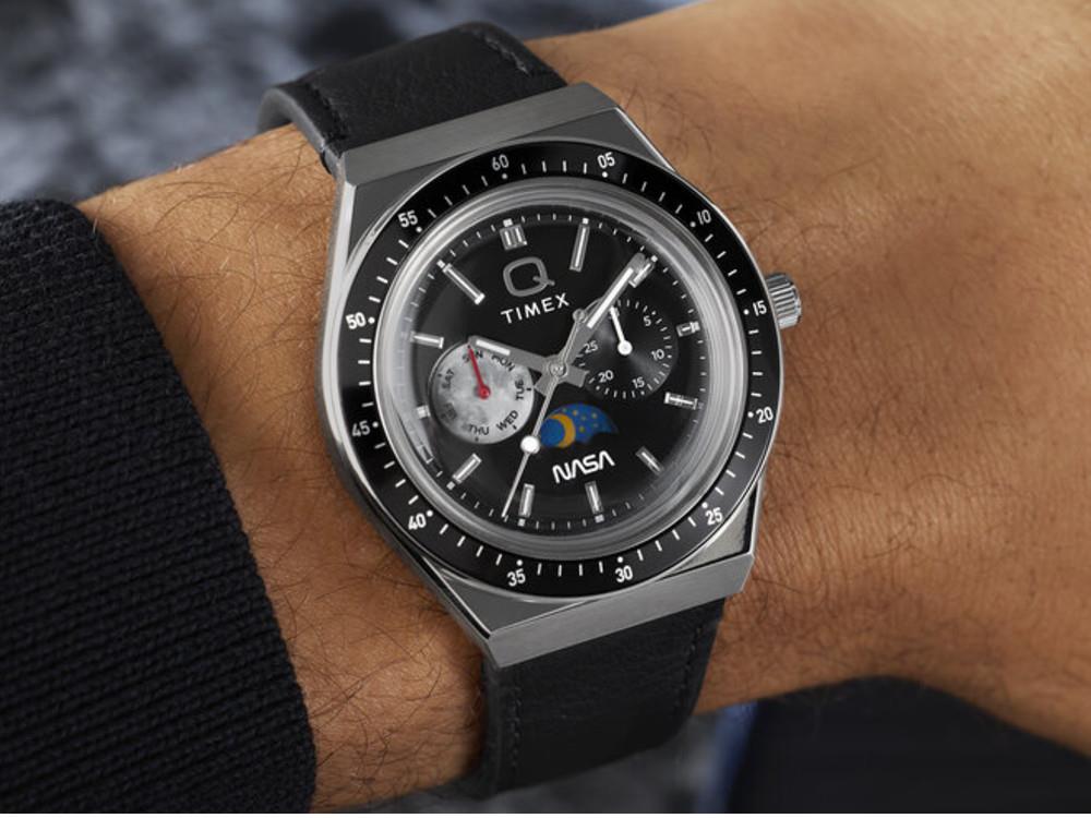 Montre à Quartz Timex Q Timex x Nasa, Noir, 40 mm, TW2Y56800