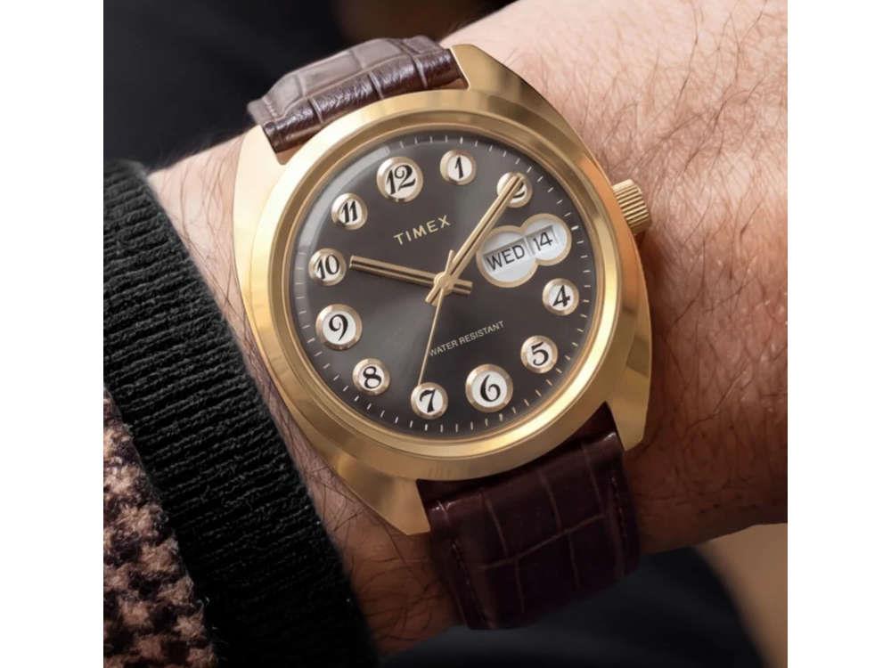 Montre à Quartz Timex Lab Reissue 1976, PVD Or, Noir, 37 mm, TW2Y82100