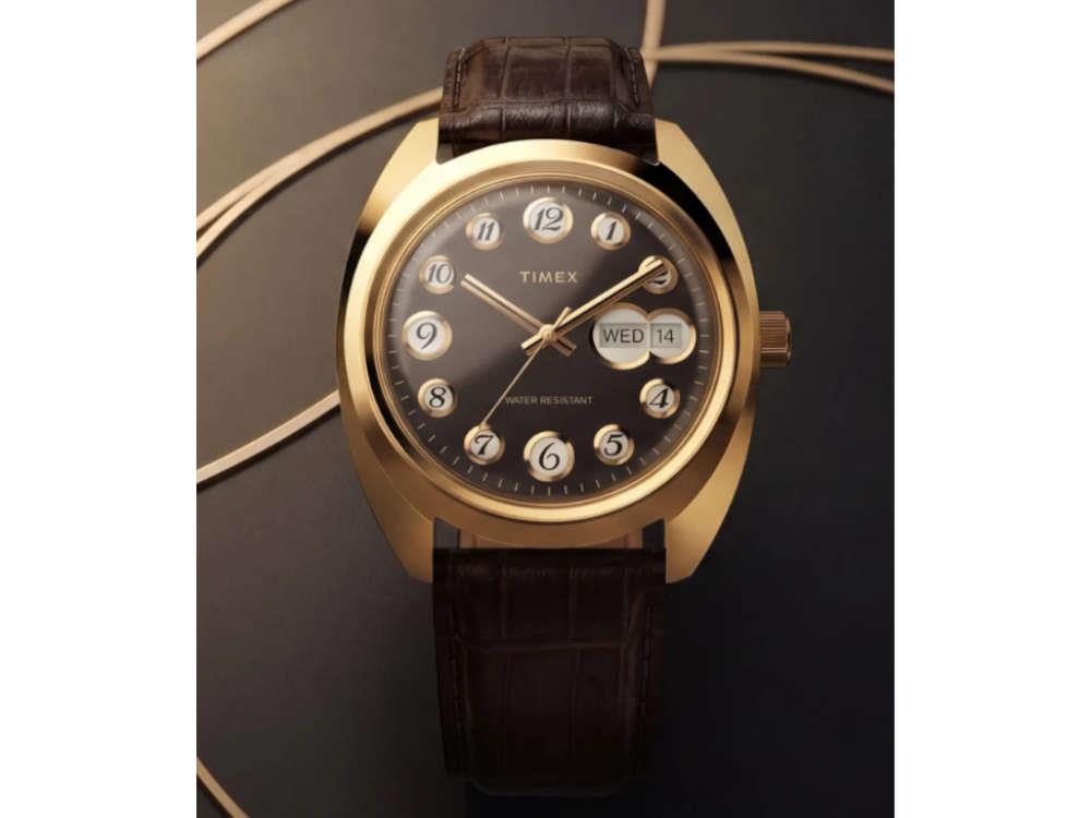 Montre à Quartz Timex Lab Reissue 1976, PVD Or, Noir, 37 mm, TW2Y82100