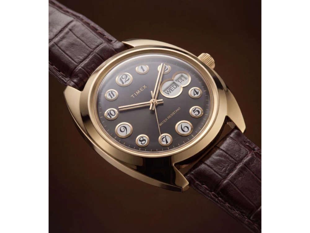 Montre à Quartz Timex Lab Reissue 1976, PVD Or, Noir, 37 mm, TW2Y82100