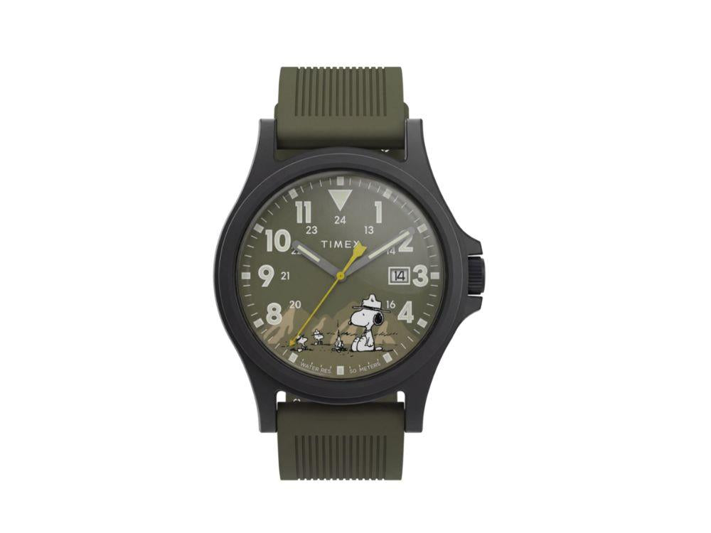 Montre à Quartz Timex  Peanuts Expedition Acadia Résine, Vert, 40 mm, TW2Y84600