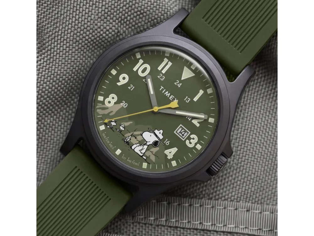 Montre à Quartz Timex  Peanuts Expedition Acadia Résine, Vert, 40 mm, TW2Y84600