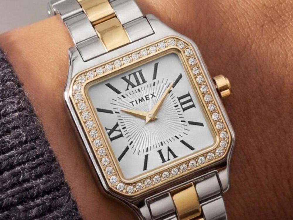 Montre à Quartz Timex Trend Addison, Laiton, Argent, TW2Y90400