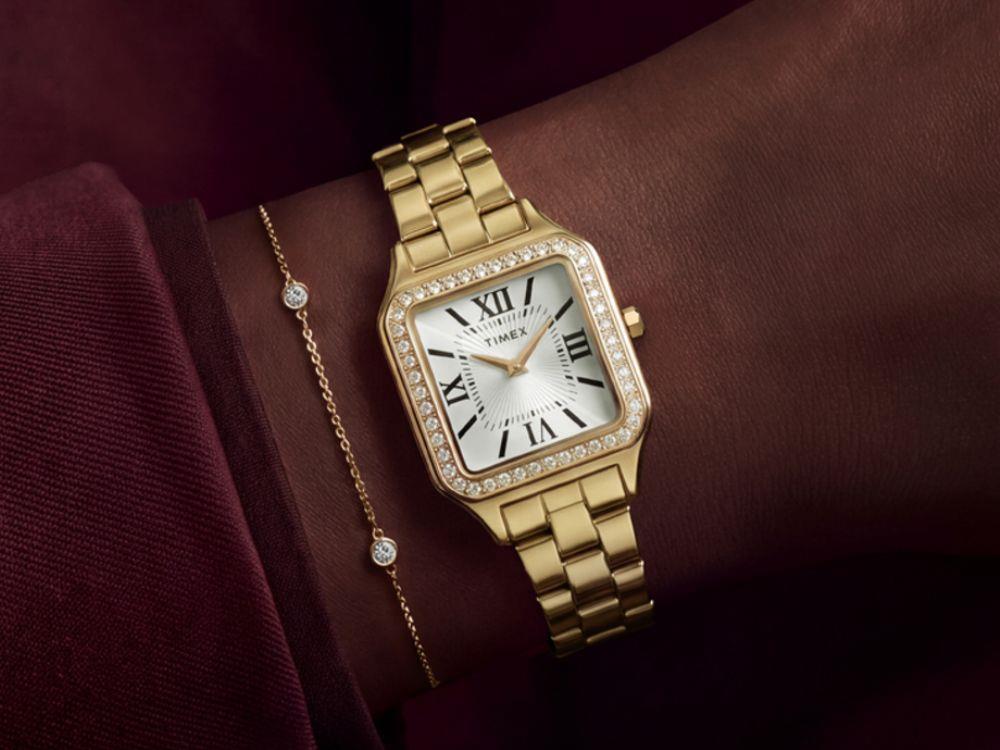 Montre à Quartz Timex Trend Addison, Laiton, Argent, TW2Y90500