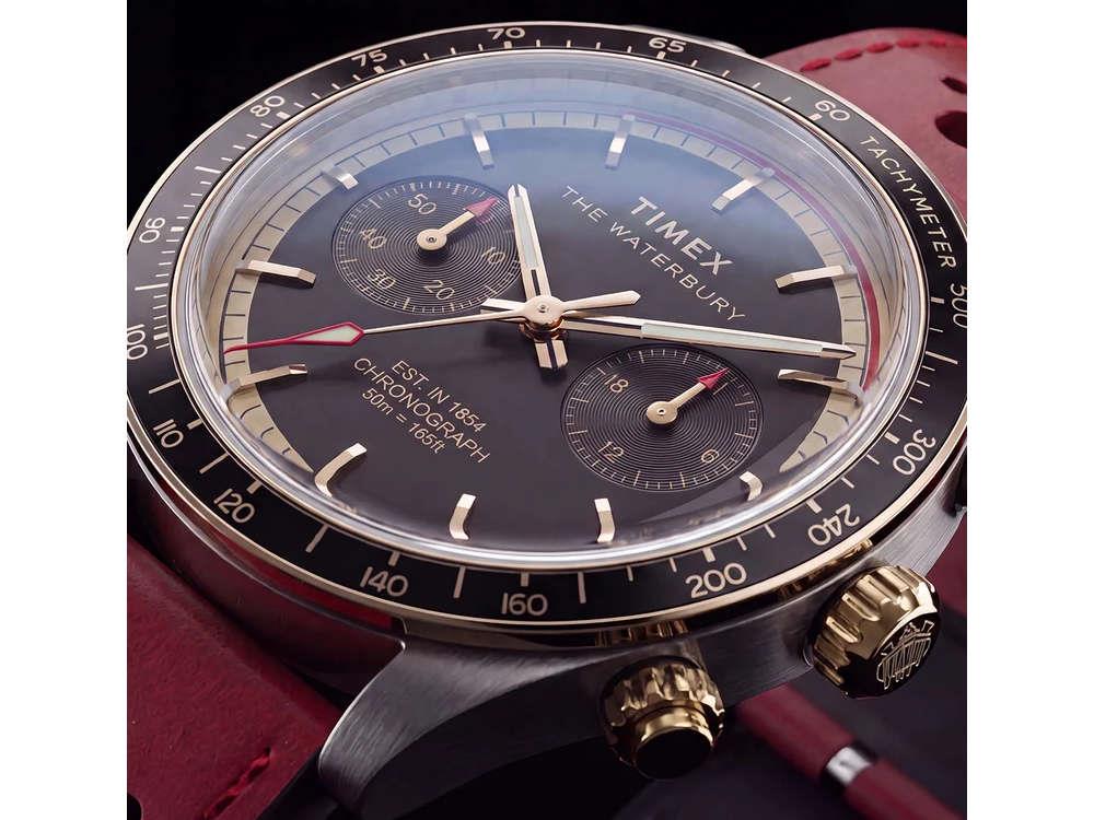 Montre à Quartz Timex The Waterbury Heritage Chronograph, Noir, 39 mm, TW2Y93400