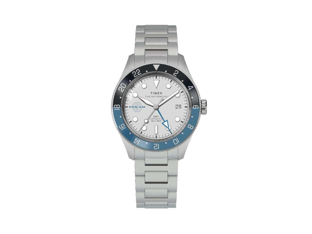 Montre Automatique Timex The Waterbury Heritage Pan Am GMT, Blanc, TW2Y94300