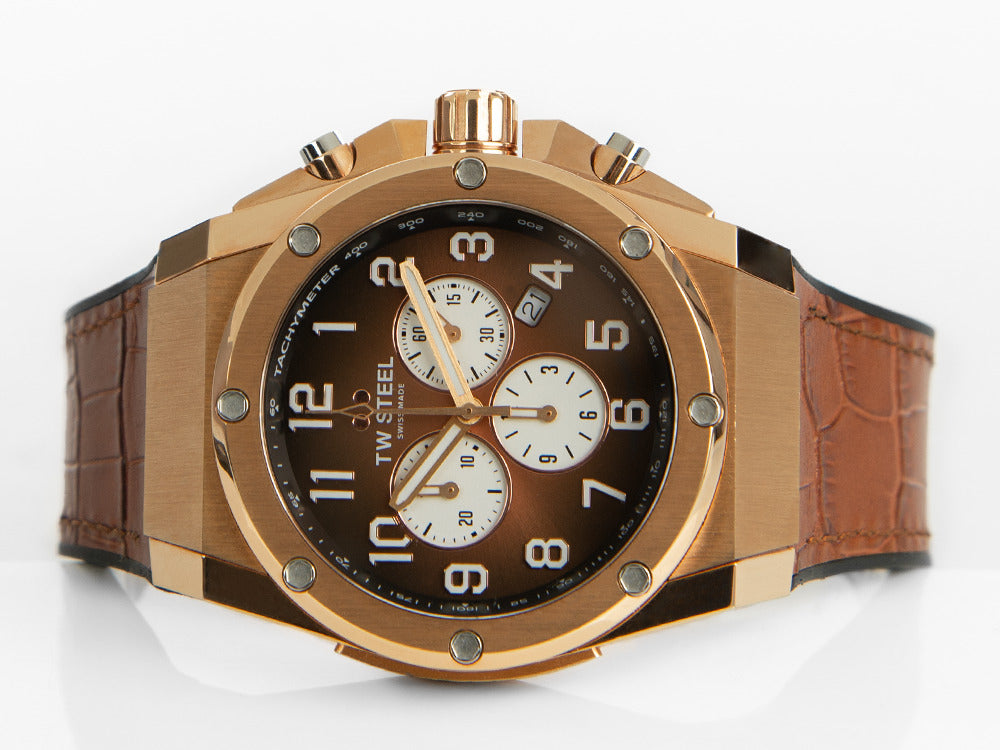 Montre à Quartz TW Steel Ace Genesis, Marron, 44 mm, Edition Limitée, ACE132