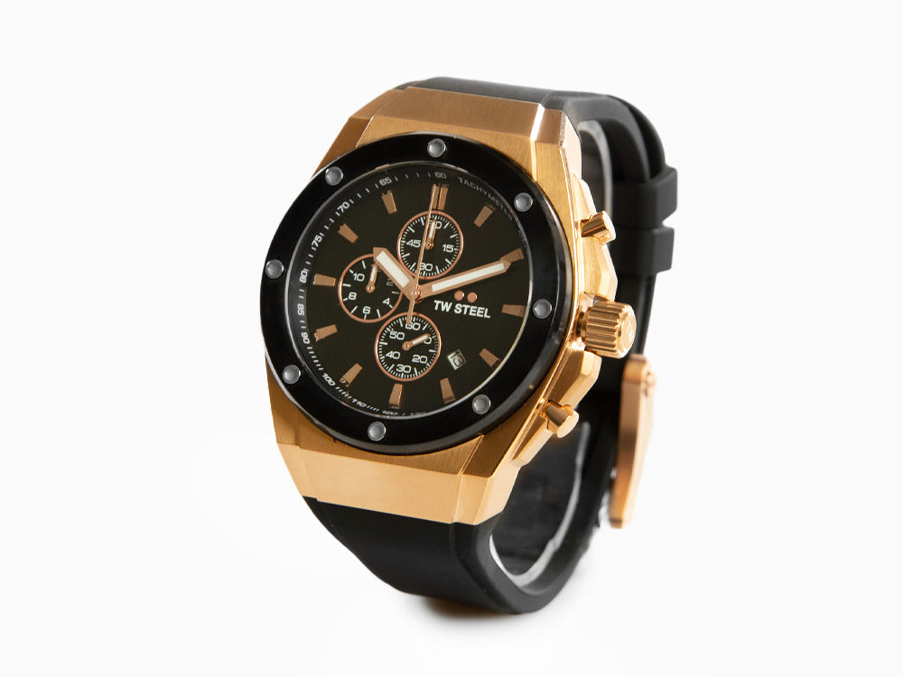 Montre à Quartz TW SteelCeo Tech 44mm, Noir, 44 mm, Caoutchouc, 10 atm, CE4103