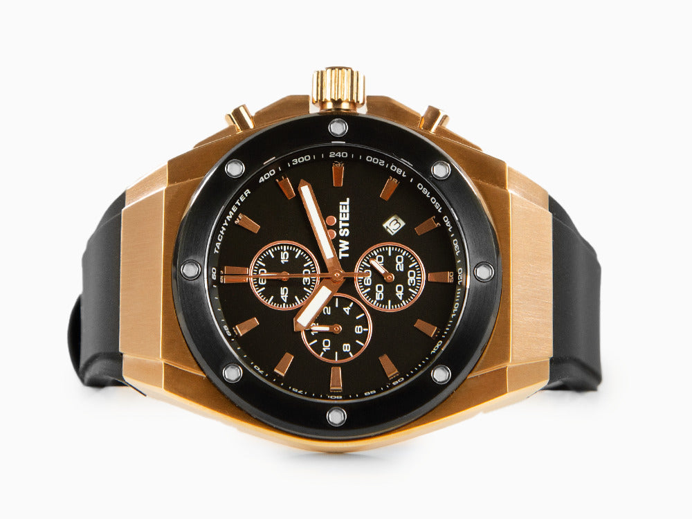 Montre à Quartz TW SteelCeo Tech 44mm, Noir, 44 mm, Caoutchouc, 10 atm, CE4103