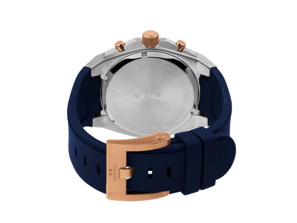 Montre à Quartz TW SteelCeo Tech 44mm, Bleu, 44 mm, Caoutchouc, 10 atm, CE4105