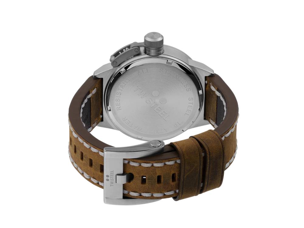 Montre à Quartz TW Steel Classic Canteen, Beige, 45 mm, Cuir, 10 atm, CS100