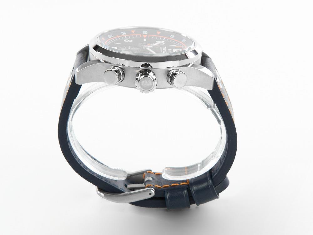 Montre à Quartz TW Steel Fast Lane, Noir, 48 mm, Cuir, 10 atm, SVS311