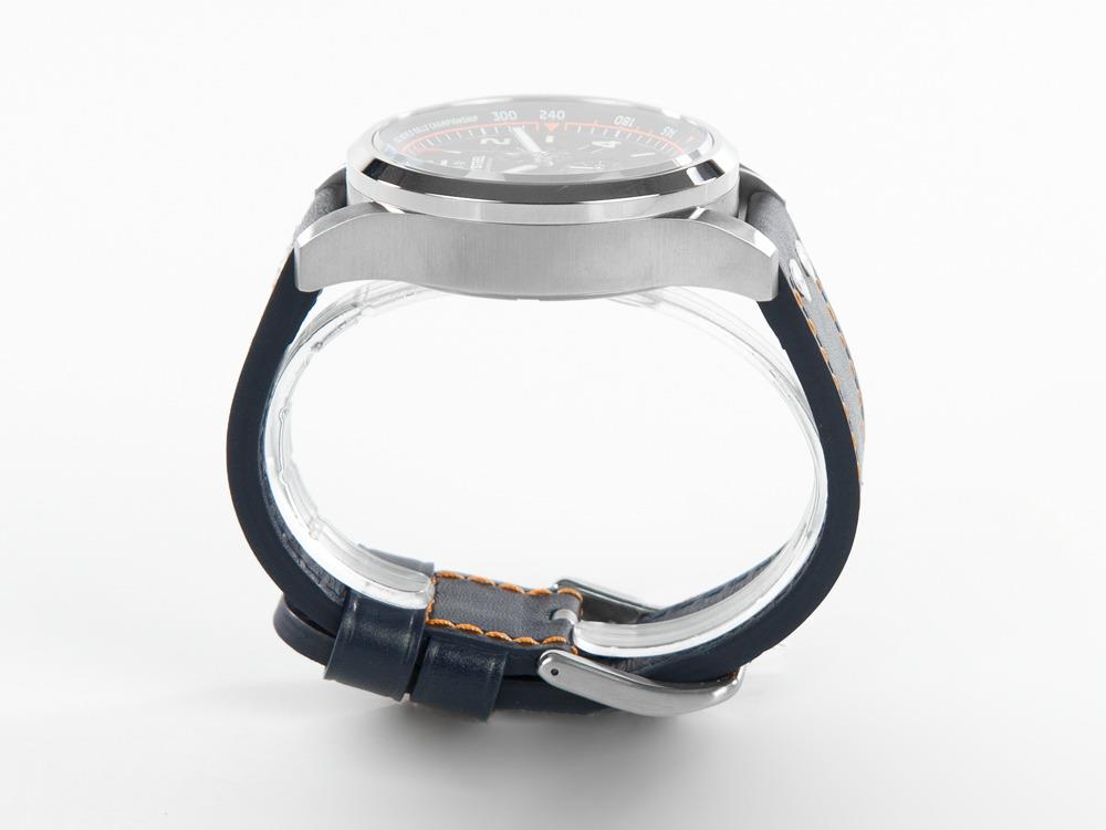 Montre à Quartz TW Steel Fast Lane, Noir, 48 mm, Cuir, 10 atm, SVS311