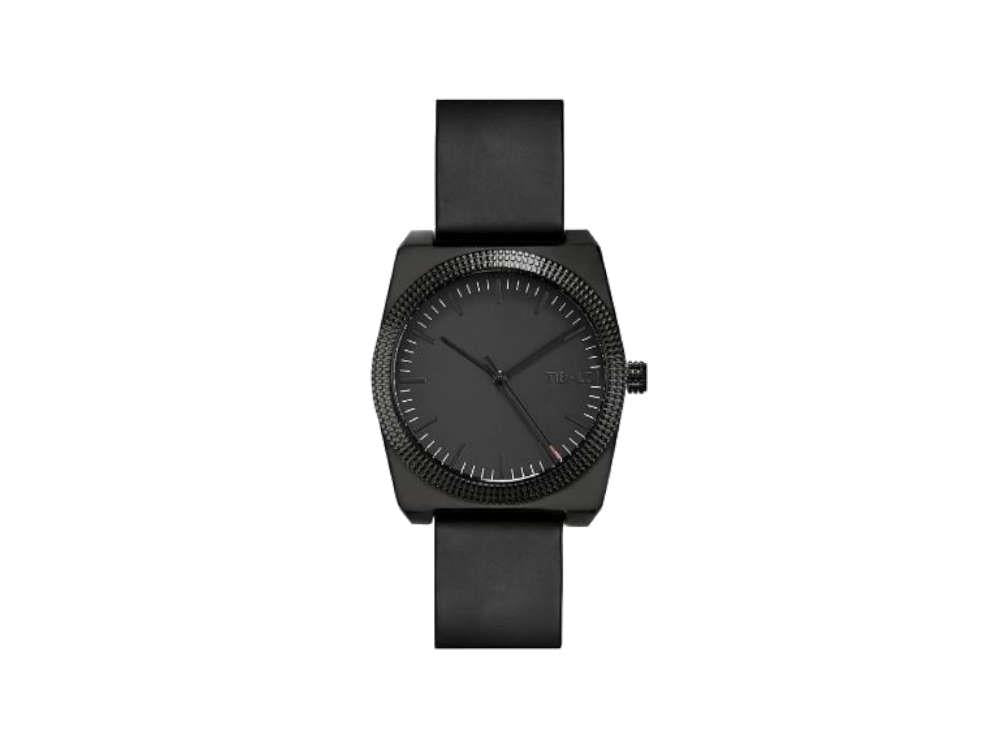 Montre à Quartz Tibaldi Men's, Noir, 39mm x 46mm, Bracelet en cuir, TMM-PVD-LT