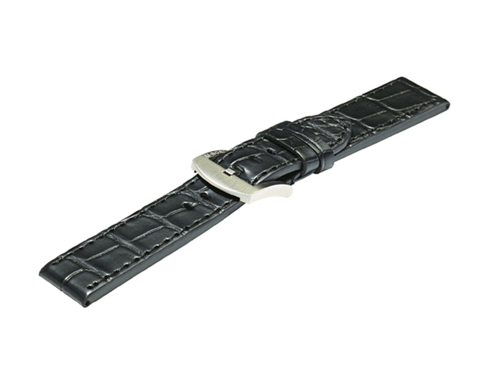 Bracelet U-Boat Accesorios, Alligator, Noir, 20 mm., Acier inoxydable, 6593
