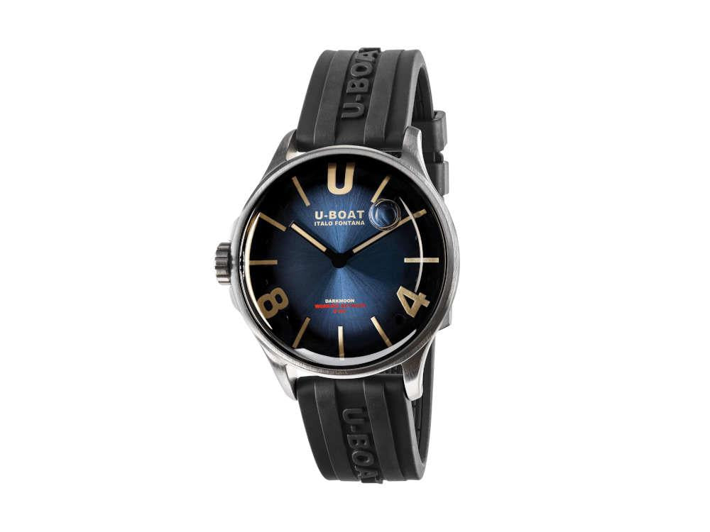 Montre à Quartz U-Boat Capsoil Darkmoon, Acier Inoxydable, 40 mm, Bleu, 9021