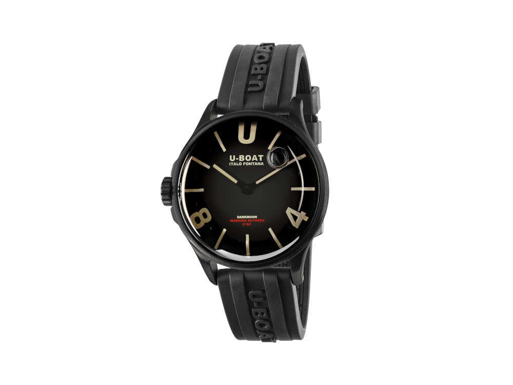 Montre à Quartz U-Boat Capsoil Darkmoon, Acier Inoxydable, DLC, 40mm, Noir, 9019