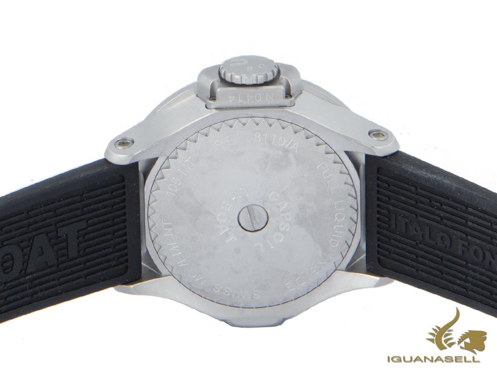 Montre à Quartz U-Boat Capsoil SS, Acier Inoxydable 316L, Noir, 45 mm, 8110/A