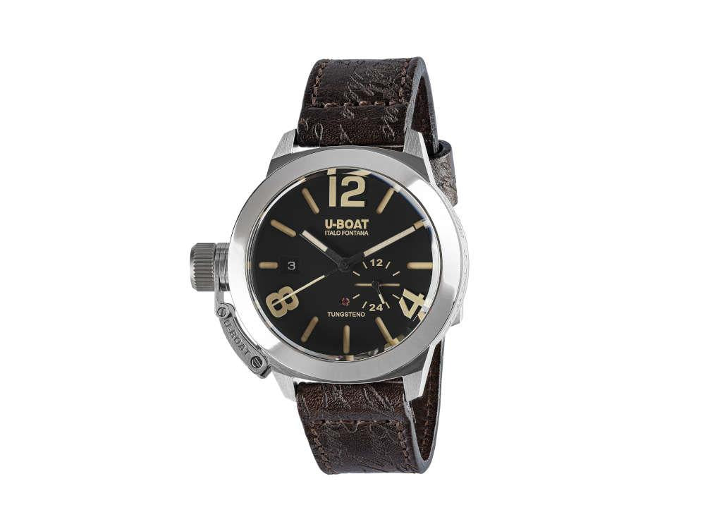 Montre Automatique U-Boat Classico 42 Tungsteno, Noir, Bracelet en cuir, 8893