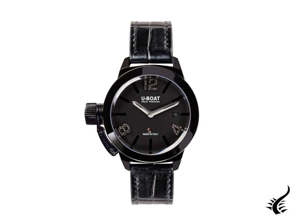 Montre Automatique U-Boat Classico, Acier Inoxydable 316L, IPB, Noir, 40mm, 6951