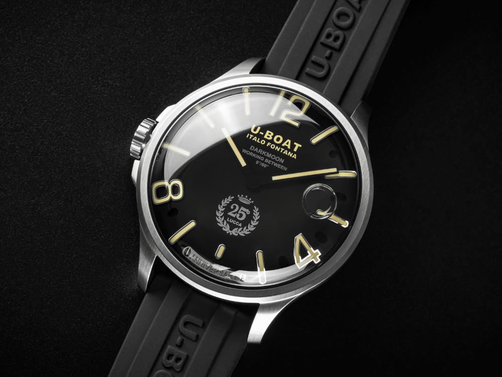 Montre à Quartz U-Boat Capsoil Darkmoon 25° SS, Noir, Edition Limitée, 2027